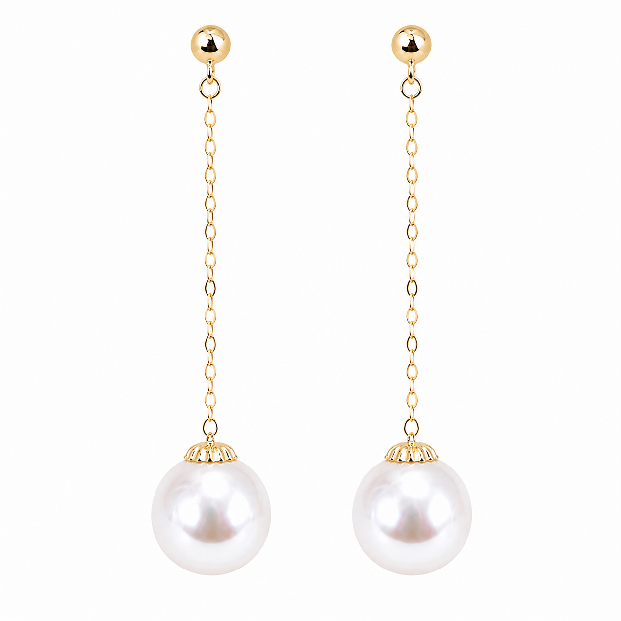 Long pearl drop earrings